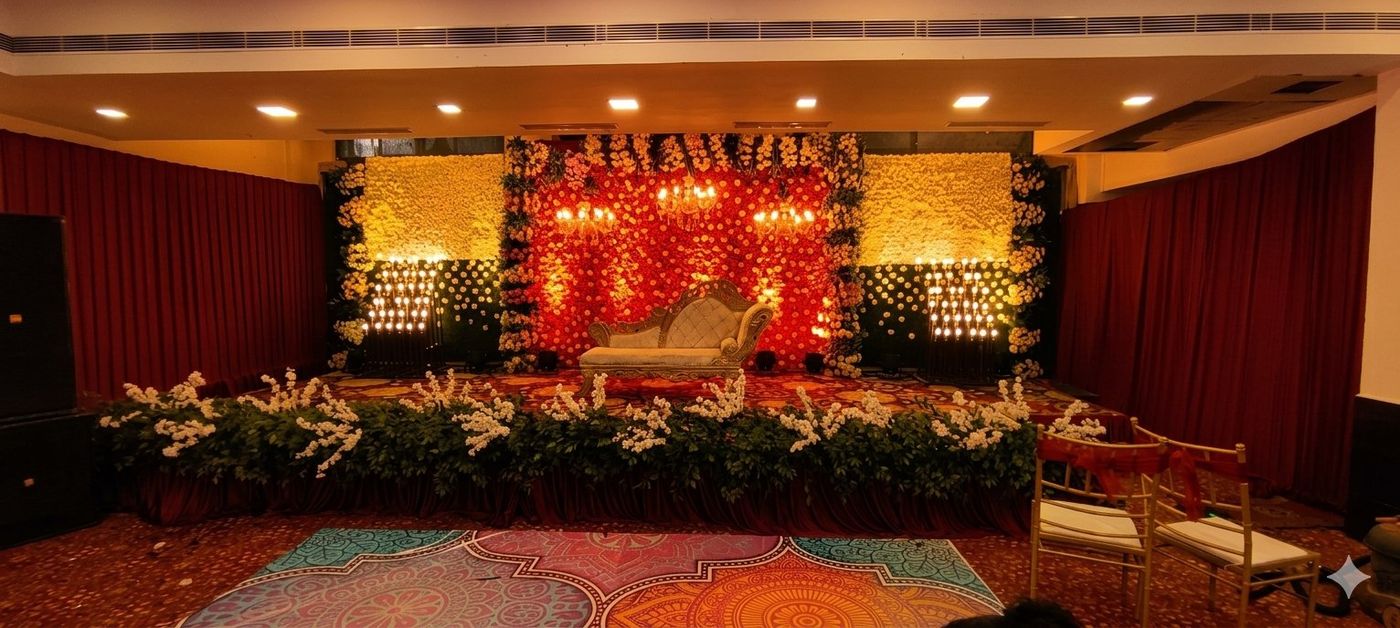 Reception Stage — Floral Backdrop